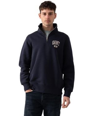 GANT Seasonal Graphic Halfzip Sweat Sweatshirt - Blue