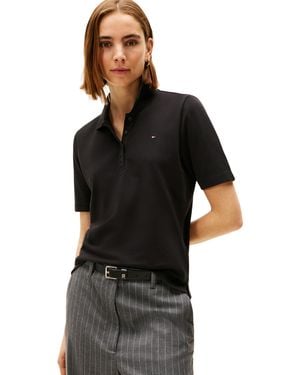 Tommy Hilfiger 1985 Reg Pique Polo Ss Ww0ww43224 S/s Polo - Zwart