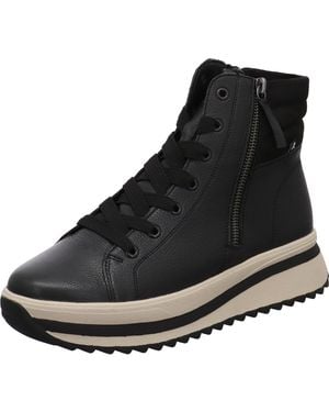 Rieker Schnürboots für Übergang in den Herbst aus Echtleder in Schwarz mit Sneaker Laufsohle. schwarz Gr. 36