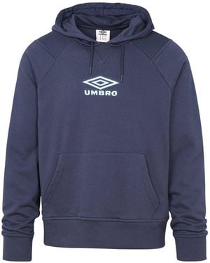 Umbro Iconic Long Sleeve Hoodie Hooded Sweatshirt - Blue