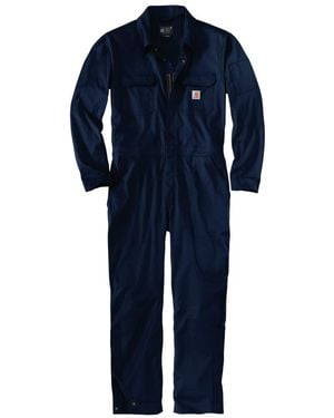 Carhartt Mens Rugged Flex Canvas Coveralls - Blue