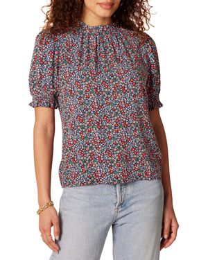 Amazon Essentials Fluid Twill Korte Pofmouw Smock Detail Shirt - Zwart