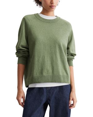 Marc O' Polo Marc OߴPolo Denim Strickpullover mit Rundhalsausschnitt Regular Fit - Grün