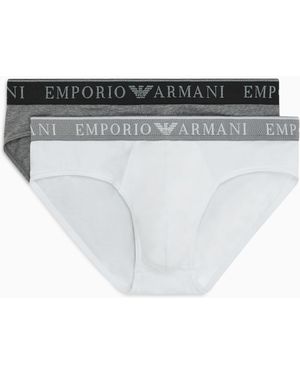 Emporio Armani Stretch Cotton Endurance 2pack Briefs - Schwarz