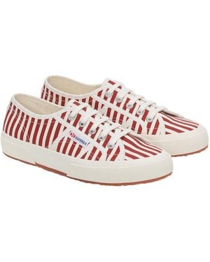 Superga S/ladies 2750 Striped Trainers - Pink