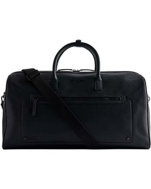Ted Baker Landers Recycled Leather Holdall Black - Schwarz