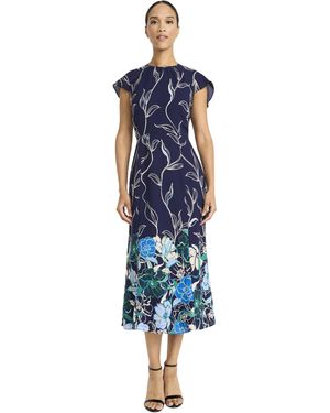 Maggy London Plus Size Back Ruffle A-line Dress - Blue