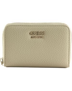 Guess Brenton Slg Medium Zip Around Wallet Bone - Multicolour