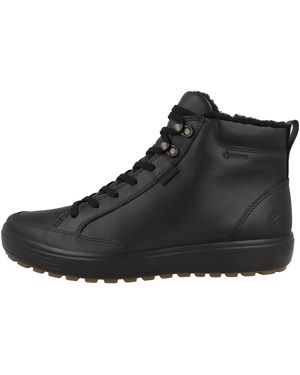 Ecco S Soft 7 Tred Full Grain Leather Black Boots 9-9.5 Uk