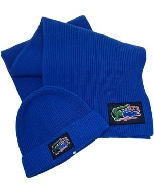 Lacoste Set cappello e sciarpa in confezione regalo blu RB0887