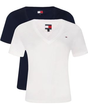 Tommy Hilfiger S Tjw 2pack V-neck Tee Dw0dw21367 S/s T-shirt - Blue