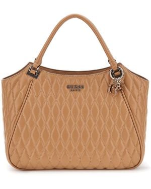 Guess Borsa shopper borsa a tracolla Valla Tote Bag Beige marrone chiaro
