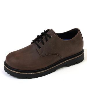 Birkenstock Highwood Lace Low Natural Leather Habana Shoes 5.5 Uk - Black