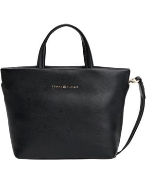 Tommy Hilfiger Th Logotape Mini Tote Aw0aw17694 Tote - Black