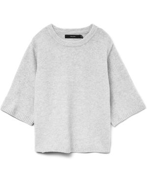 Vero Moda Vmboom 2/4 O-Nk Oversize Pullove Ga Noos - Bianco