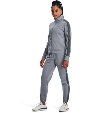 Under Armour S Tricot Tracksuit Grey 16 - Blue
