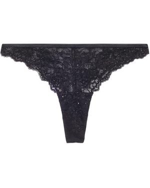 Women'secret Braziliaanse Slip Met Pailletten Lace Collection Brief - Blauw