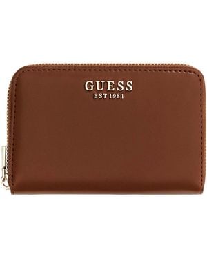 Guess Purse Laurel Ii Slg Medium Zip Around Wallet Cognac Brown