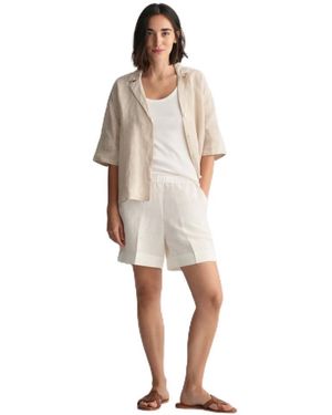 GANT Rel Linen Blend Pull On Shorts - White