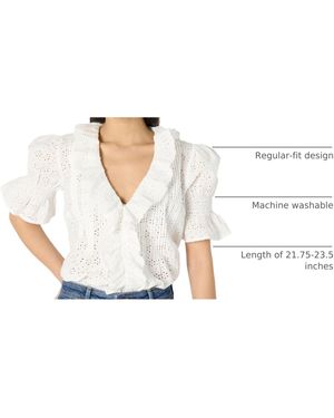 The Drop 's Lenai Pintuck Eyelet Blouse - White