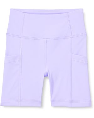 Amazon Essentials Pantalones Cortos para Ciclismo de Entrenamiento Total con Entrepierna de 10cm con Bolsillos Niña - Morado