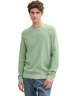 Tom Tailor Basic Strickpullover aus Baumwolle - Grün