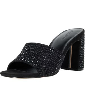 The Drop , sandalo mule Pattie, con tacco alto e largo e strass neri, 38 EU - Nero