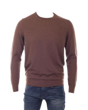 Calvin Klein Maglione Uomo Sagton Superior Wool Marrone - Viola