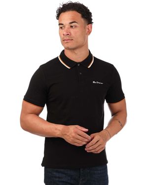 Ben Sherman Polo da uomo a maniche corte - Nero