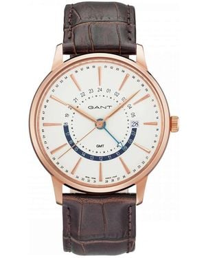 GANT Orologi con cinturino in pelle al quarzo - Metallizzato