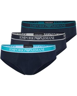 Emporio Armani 3-Pack Brief Bikini - Bleu