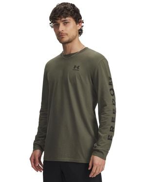 Under Armour Freedom Flag Long Sleeve T Shirt, - Green