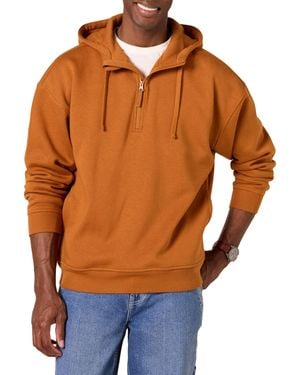 Amazon Essentials Oversize-Kapuzensweatshirt mit Viertel-Reißverschluss - Orange