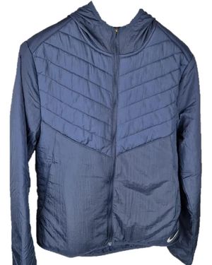 Nike S Light Puffer Jacket Sport Blue Therma Fit Repel Synthetic Fill Running Sports Size Small S