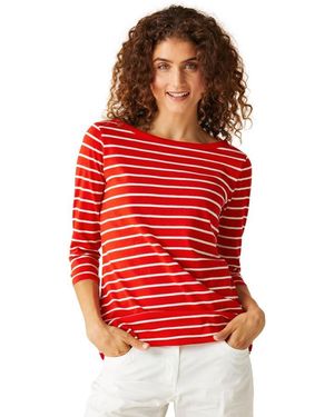 Regatta Bayletta-Camiseta de ga 3/4 para Mujer - Rojo