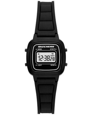 Skechers Orologio digitale sportivo al quarzo da donna in metallo e silicone - Nero