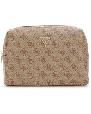 Guess Zamira Large Top Zip Latte Logo - Neutre