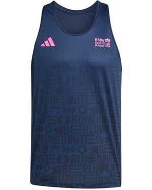 adidas Bmw Berlin-marathon 2025 All Over Print Tank Top - Blue