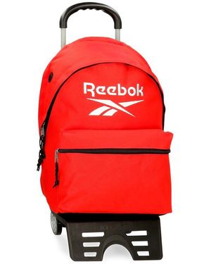 Reebok Boston Mochila Escolar con Carro Rojo 31x44x17,5 cms Poliéster 23,87L by Joumma Bags