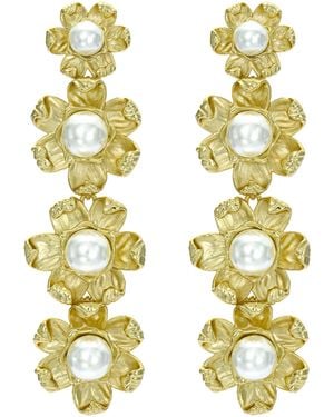 Ted Baker Darlena Daisy Pearl Statement Drop Earrings For - Metallic