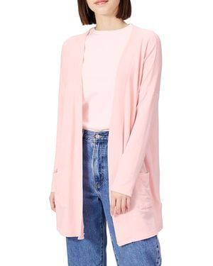 Amazon Essentials Cardigan Leggero e Comodo Aperto sul Davanti Donna - Rosa