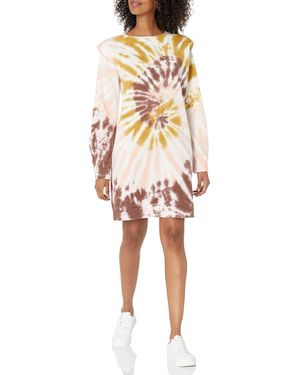 The Drop Malia Fleece-Minikleid mit Schulterpolstern - Braun