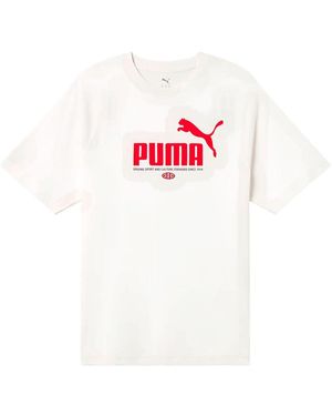 PUMA Graphic Grid Relaxed Short Sleeve T-Shirt S - Bianco