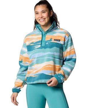 Columbia Helvetia II Printed Cropped Half Sn Teal Rogue Valley - L - Blau