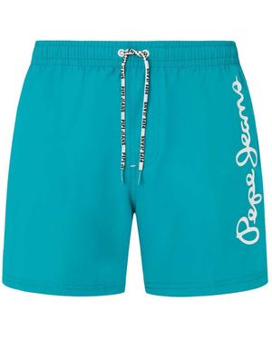 Pepe Jeans Logo Badeshorts - Blau