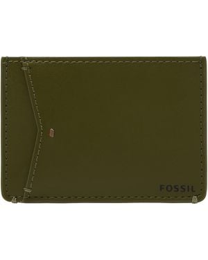 Fossil Joshua Vegan Cactus Slim Minimalist Bifold Front Pocket Wallet - Green