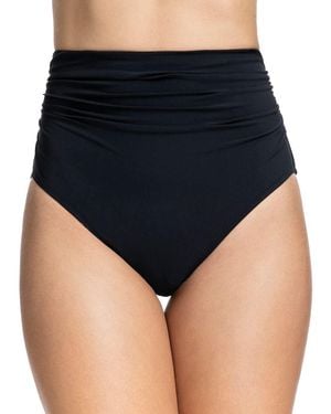 Gottex Standard Ruched Super High Waist Swimsuit Bottom - Black