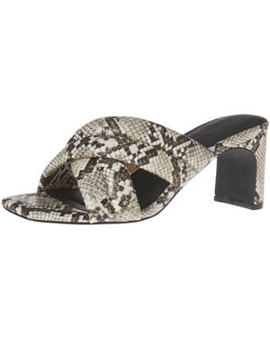 Amazon Essentials Crossover Heeled Sandal With Padded Straps And Memory Foam Insole - Black