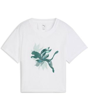 PUMA Green Terrains Fashion Graphic Short Sleeve T-Shirt M - Bianco