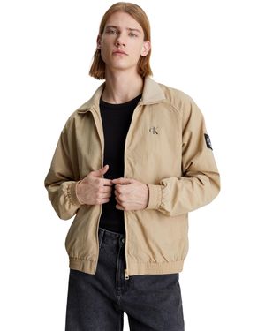 Calvin Klein Jeans Giacca Uomo Unpadded Harrington Giacca da Mezza Stagione - Nero